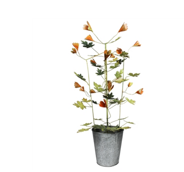 Green Vine Metal Pots