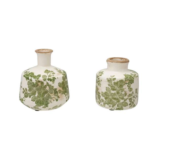 Green Botanical Bud Vase