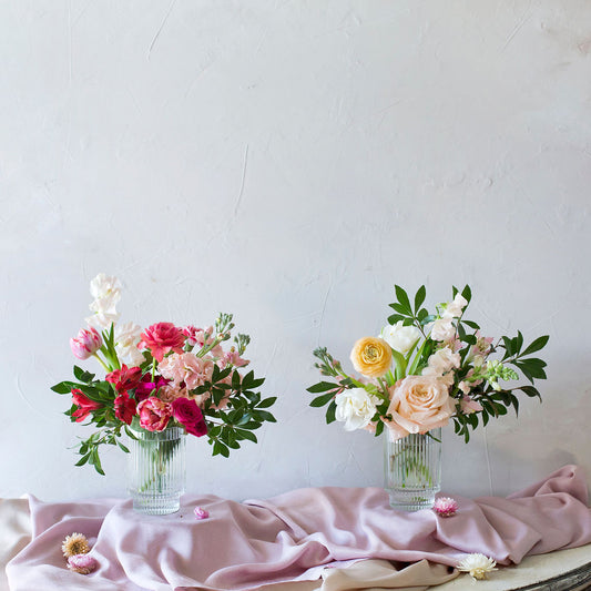 Ribbed Glass Vase Arrangement